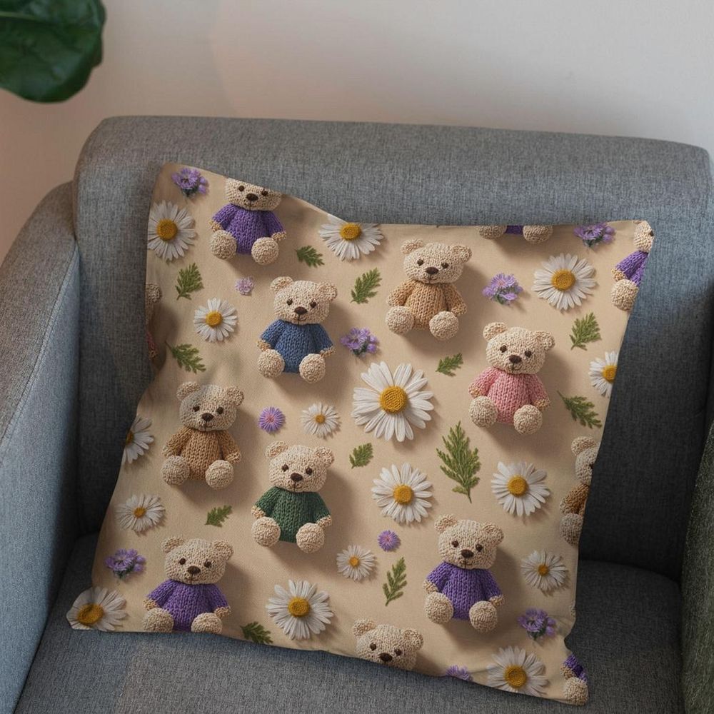 خرید آنلاین پارچه مخمل روتختی یک نفره پارچه باما طرح سه بعدی تدی  کد 5013879