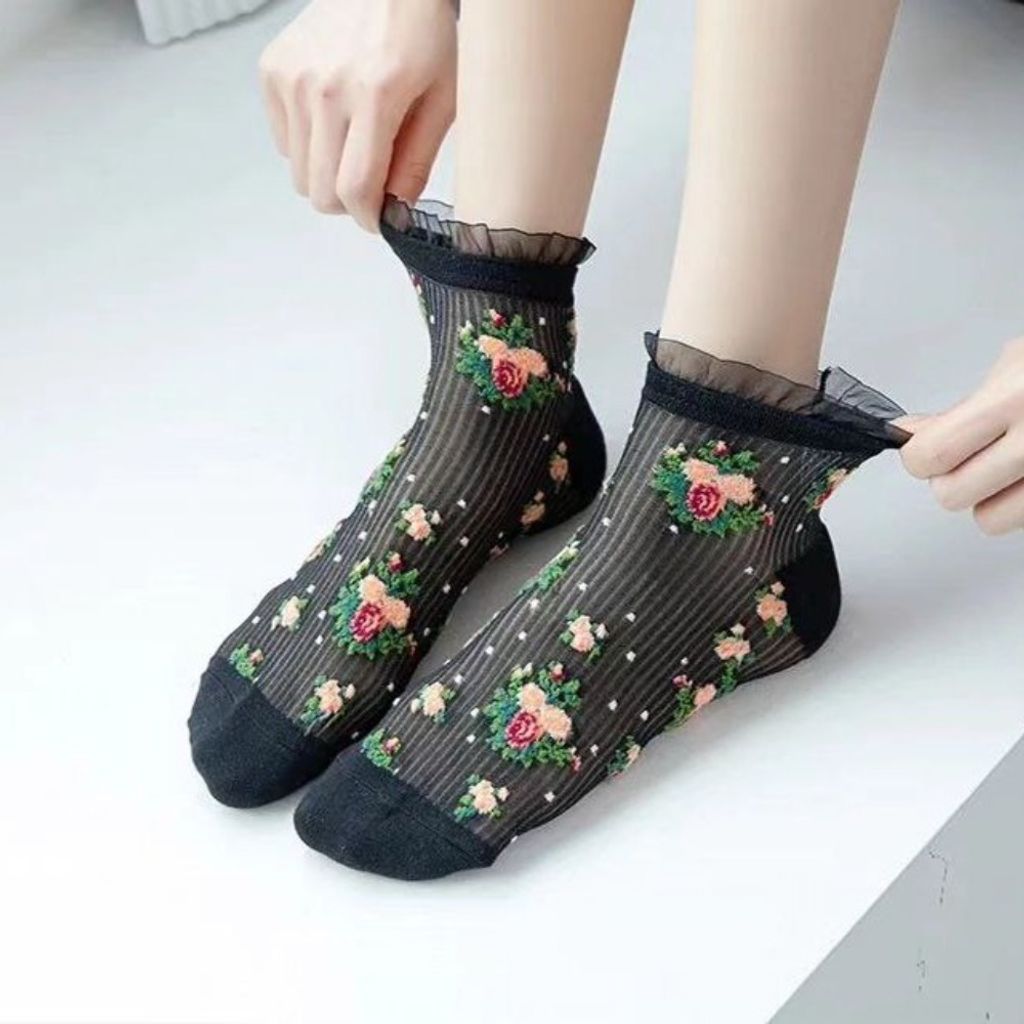 فروش اینترنتی جوراب مچی زنانه سوزنی لب تور