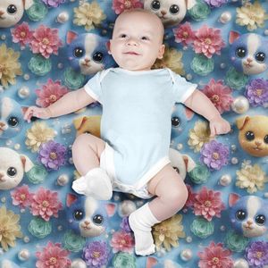 خرید آنلاین پارچه مخمل روبالشی پارچه باما طرح سه بعدی دنیای حیوانات کد 5013887