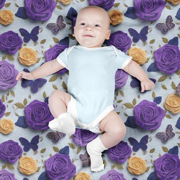 پارچه مخمل روبالشی پارچه باما طرح سه بعدی پروانه وگل کد 5013907
