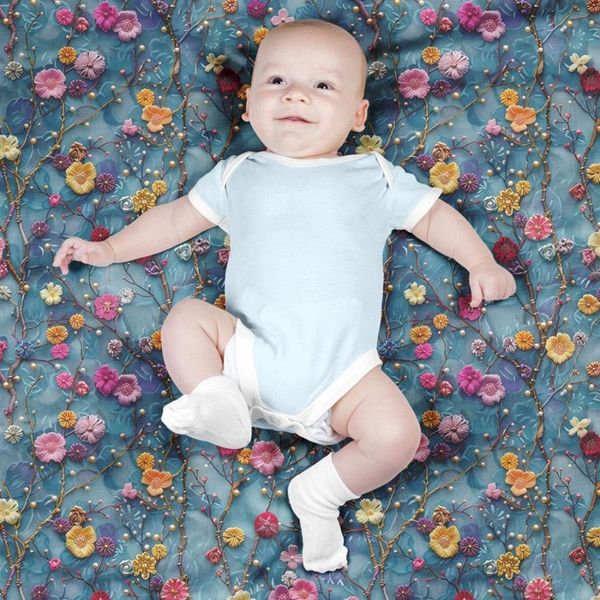 پارچه مخمل روبالشی پارچه باما طرح سه بعدی گل نفیس کد 5013909