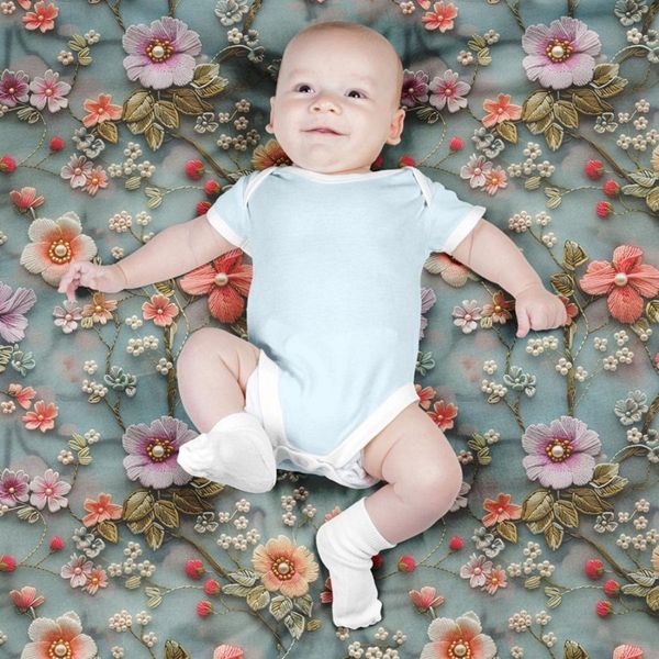 پارچه مخمل روبالشی پارچه باما طرح سه بعدی گل افروز کد 5013911