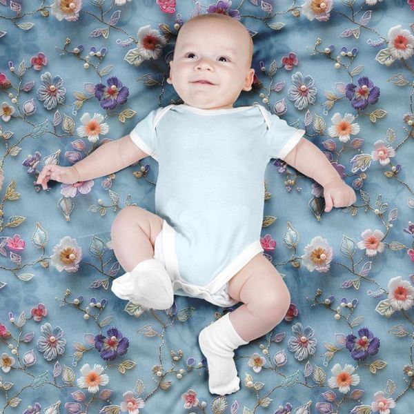 پارچه مخمل روبالشی پارچه باما طرح سه بعدی گل بهار کد 5013912