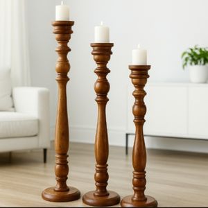 ست جا شمعی چوبی