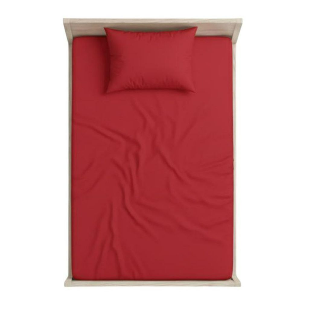 قیمت ارزان روتختی کشدار 1.5 نفره ساده تک رنگ (قرمز)