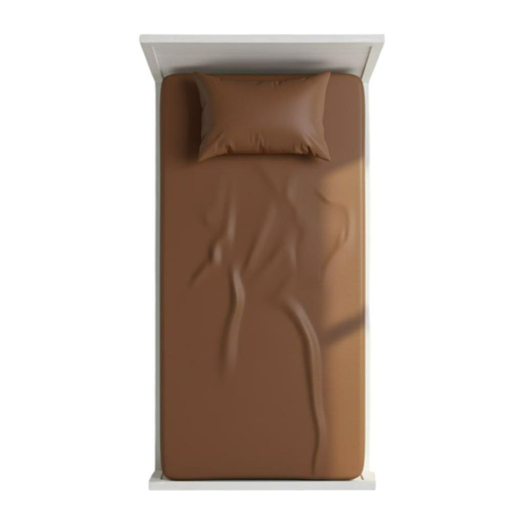 مشخصات روتختی و ملحفه کشدار (عرض 120) رنگ شکلاتی