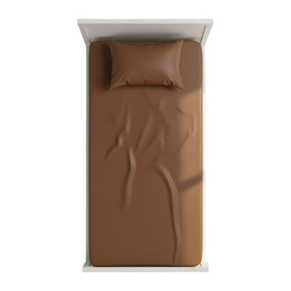 روتختی و ملحفه کشدار (عرض 120) رنگ شکلاتی