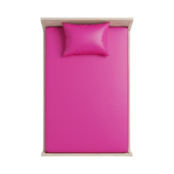 روتختی و ملحفه کشدار (عرض 120) رنگ سرخابی