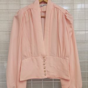 خرید آنلاین شومیز یقه باز جلو پیله دار