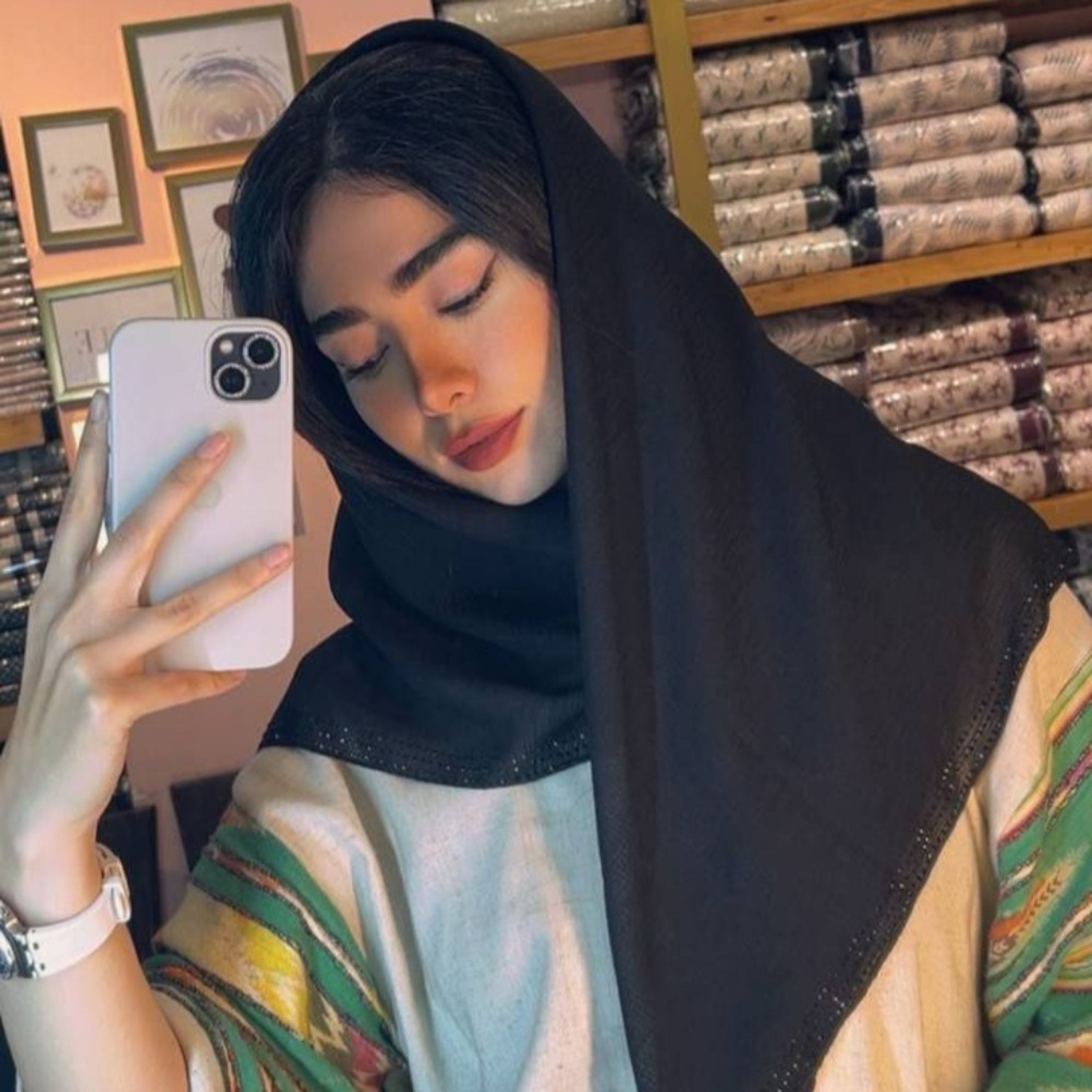 خرید آنلاین روسری درختی دورنگین کد 1120