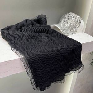 خرید انلاین شال برشکا حاشیه دانتل توردار مشکی وارداتی