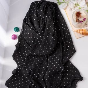 فروش اینترنتی شال برشکا توپ توپی مشکی دورموجی وارداتی