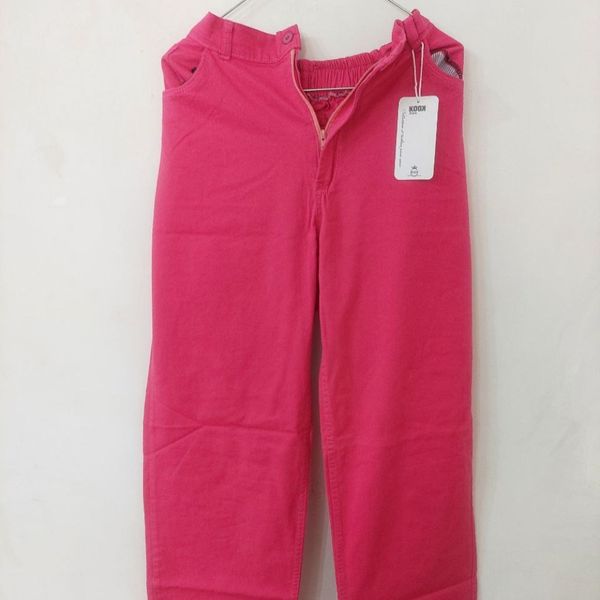 شلوار بگ کتان زنانه کد رنگ صورتی