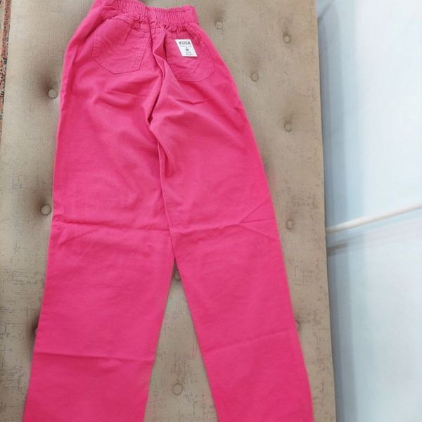 شلوار بگ کتان زنانه کد رنگ صورتی