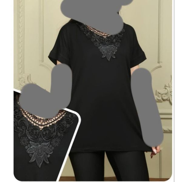 تیشرت مشگی مجلسی یقه گیپور زنانه ts0u9