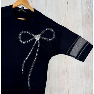خرید اینترنتی شومیز جواهردوزی مشکی زنانه