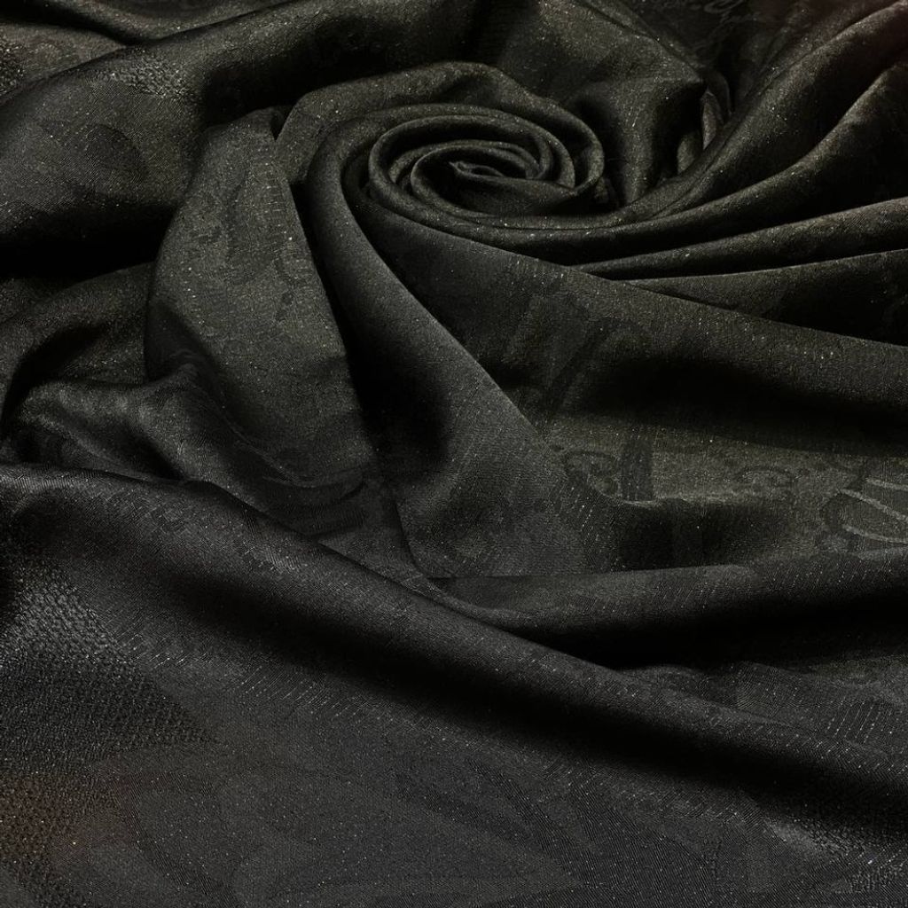 خرید اینترنتی روسری مشکی ژاکارد ابریشم شاین