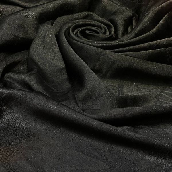 روسری مشکی ژاکارد ابریشم شاین