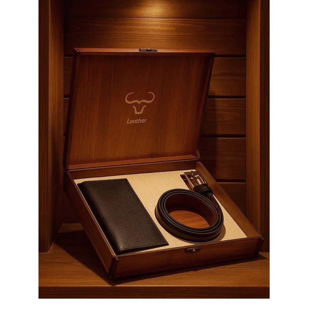 خرید اینترنتی ست مردانه چرم طبیعی