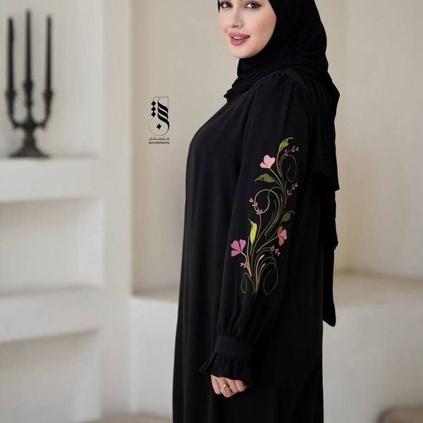 پیراهن عبایی مجلسی گل رز