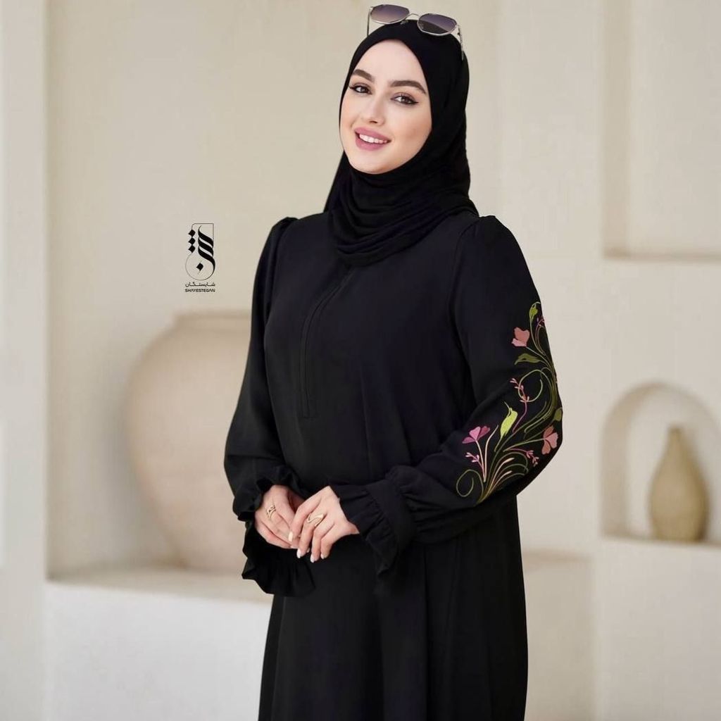 فروش اینترنتی پیراهن عبایی مجلسی گل رز