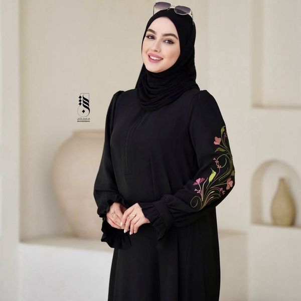 پیراهن عبایی مجلسی گل رز