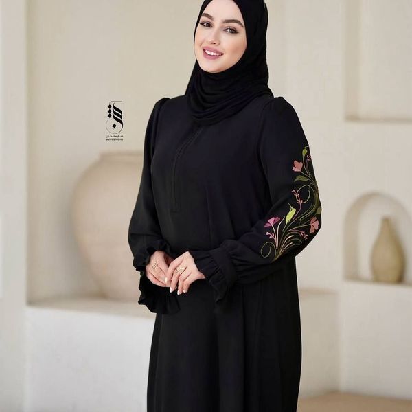 پیراهن عبایی مجلسی گل رز