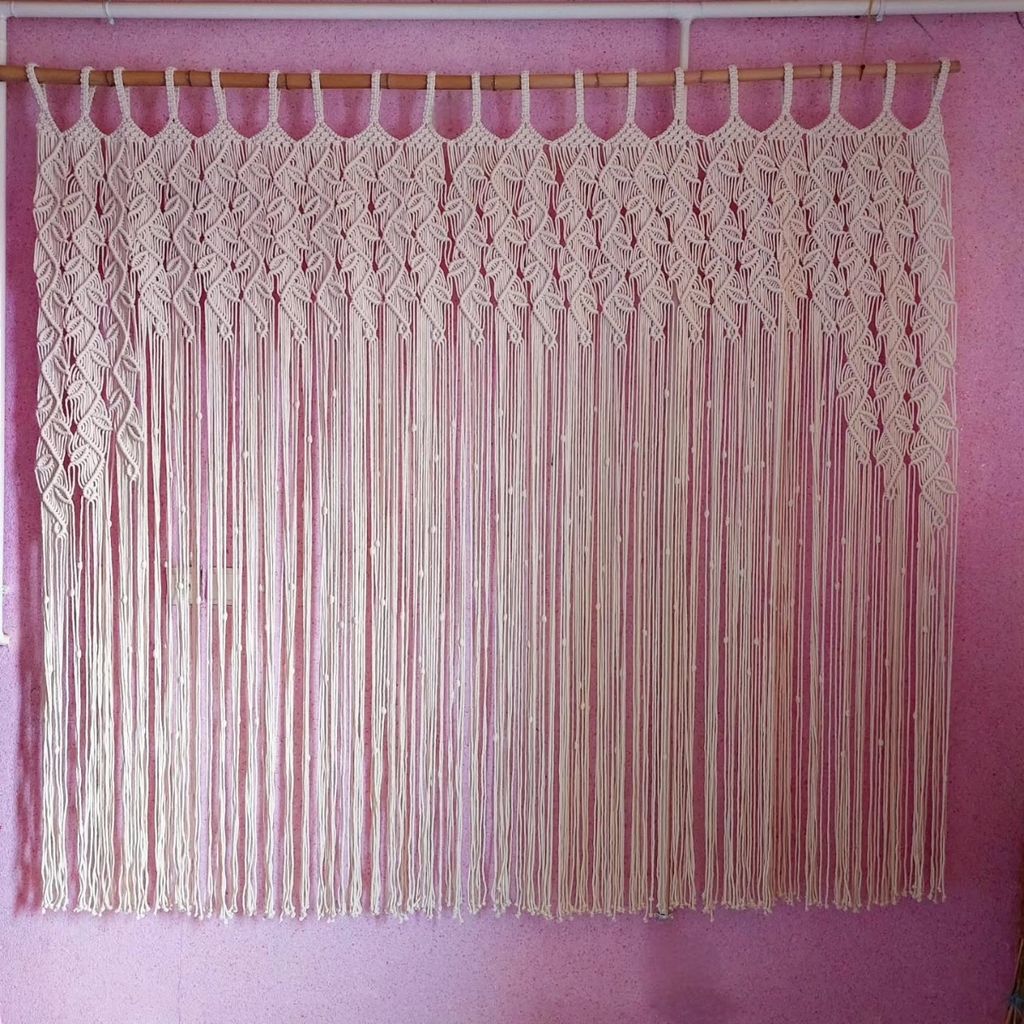 خرید آنلاین پرده مکرومه بافی طرح پیچک