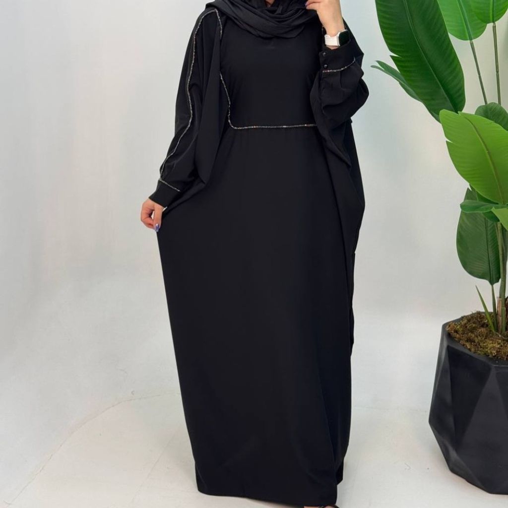 خرید اینترنتی عبایی نگین مغزی دوزی شده زنانه