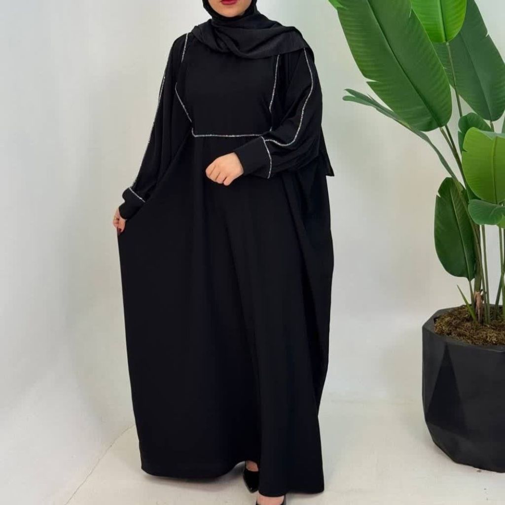 خرید آنلاین عبایی نگین مغزی دوزی شده زنانه