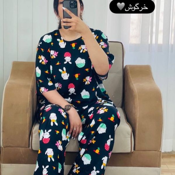 ست بلوز شلوار خانگی زنانه فانتزی نگین