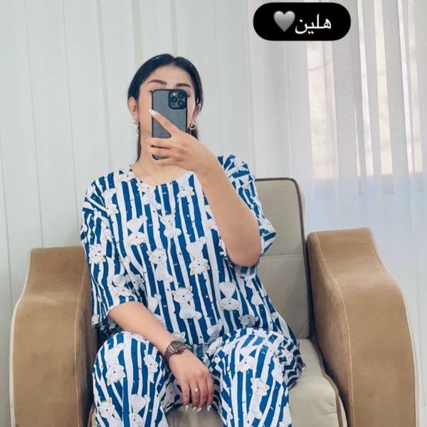 ست بلوز شلوار خانگی زنانه فانتزی نگین