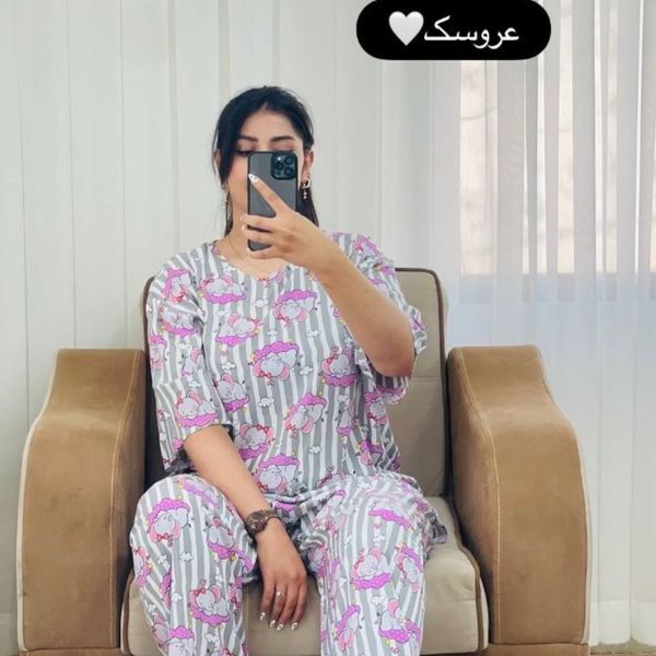 ست بلوز شلوار خانگی زنانه فانتزی نگین