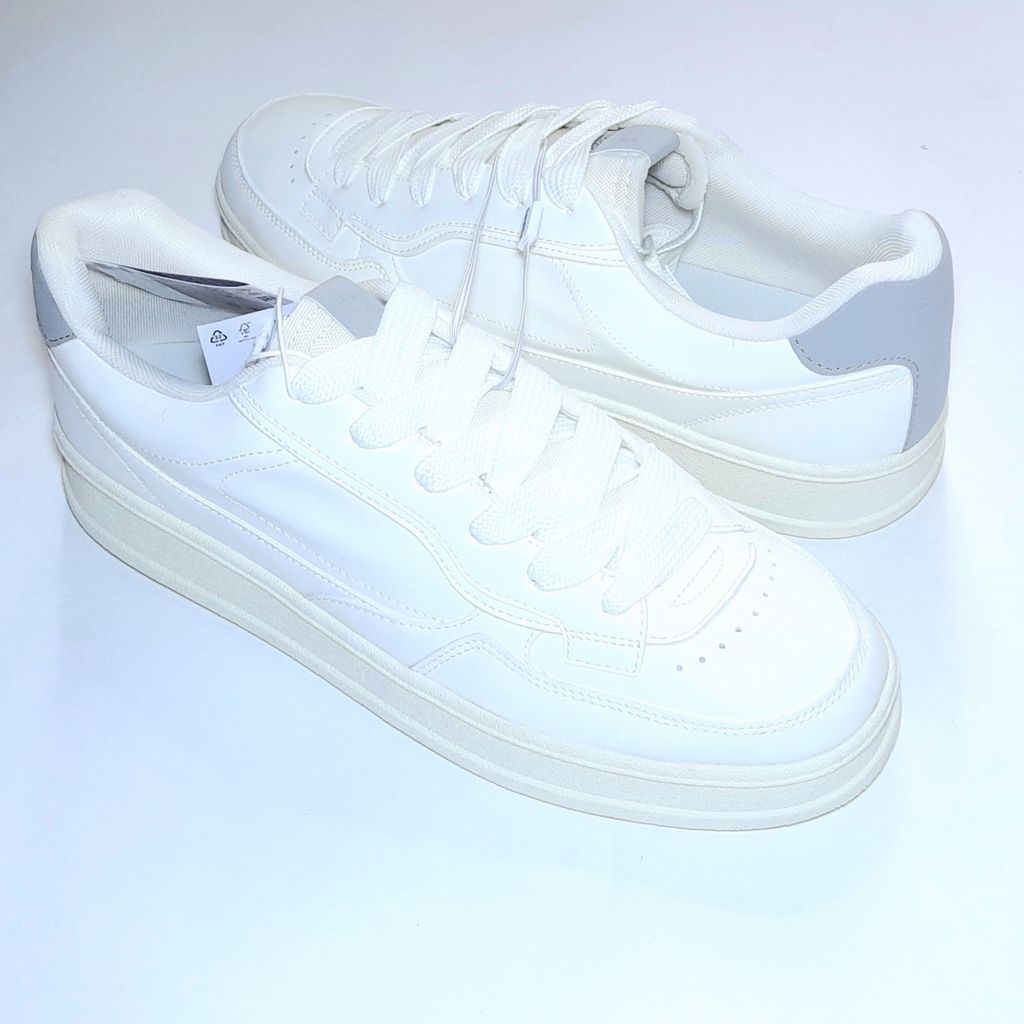 قیمت کتونی مردانه زنانه سفید برشکا Bershka basic sport