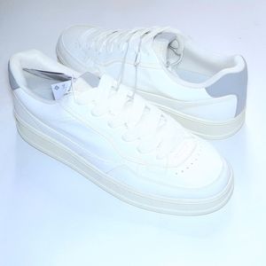 کتونی مردانه زنانه سفید برشکا Bershka basic sport