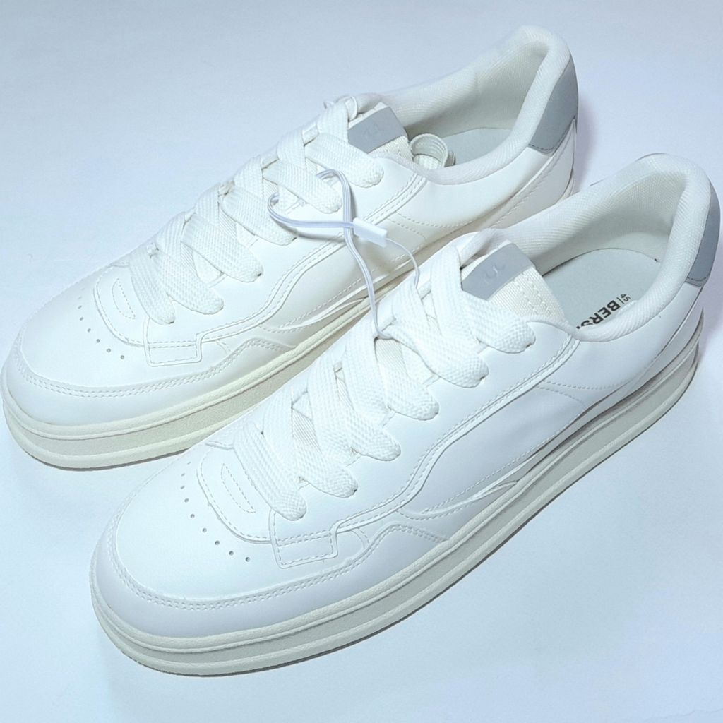 خرید آنلاین کتونی مردانه زنانه سفید برشکا Bershka basic sport