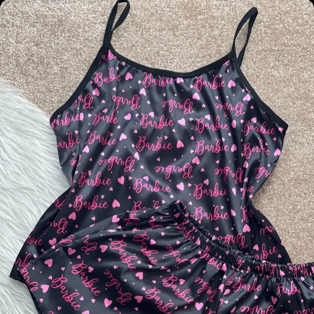 فروش اینترنتی ست تاپ و شلوارک ساتن طرحدار