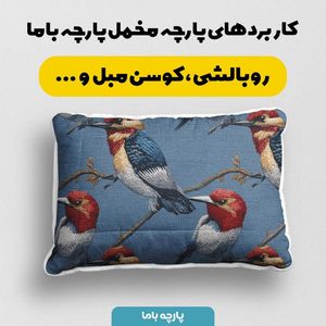 خرید انلاین پارچه مخمل روبالشی پارچه باما طرح سه بعدی پرنده کد 5013936