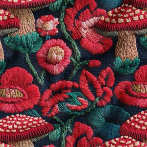 فروش اینترنتی پارچه مخمل روبالشی پارچه باما طرح سه بعدی قارچ کد 5013946