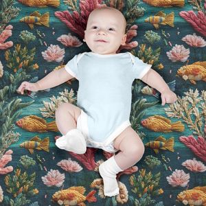 خرید انلاین پارچه مخمل روبالشی پارچه باما طرح سه بعدی ماهی کد 5013949