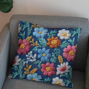 قیمت پارچه مخمل روبالشی پارچه باما طرح سه بعدی سنتی گلستان کد 5013952