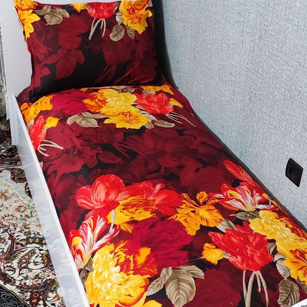 ملحفه تشک تخت تک نفره گلدار