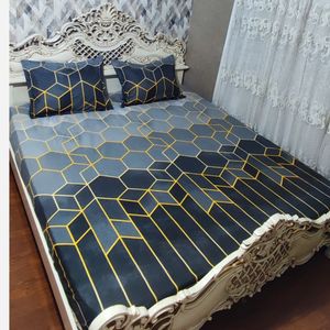 قیمت ارزان روتختی نیم ست تخت دونفره  طرح سه بعدی 