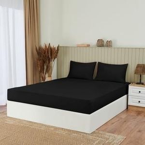 قیمت ارزان ملحفه روتختی تخت دونفره مشکی ساده