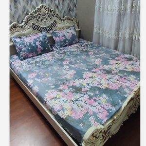 فروش اینترنتی نیم ست روتختی دونفره شکوفه صورتی