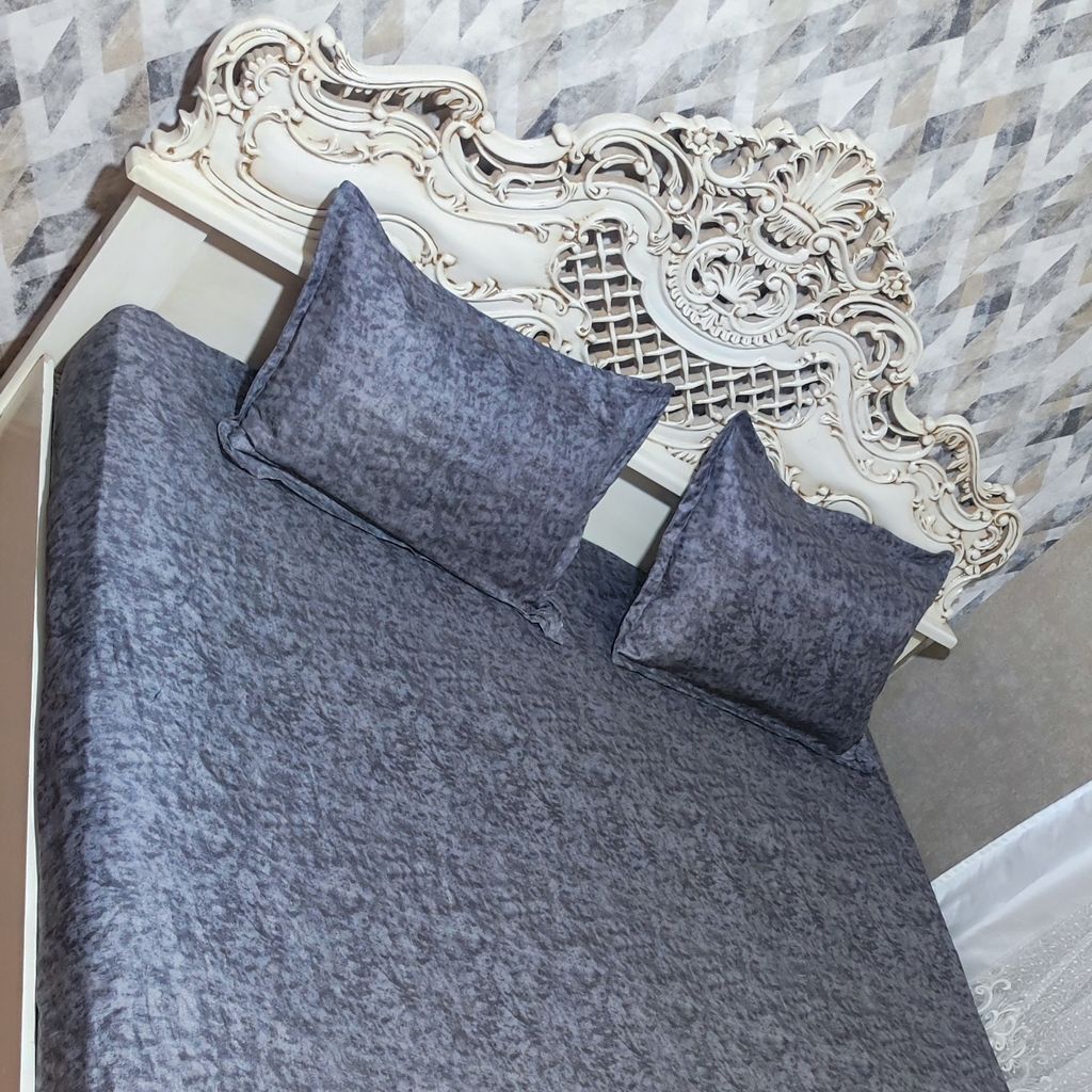 خرید اینترنتی روتختی،ملحفه پتینه طوسی تیره 