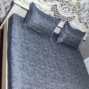 خرید انلاین روتختی،ملحفه پتینه طوسی تیره 