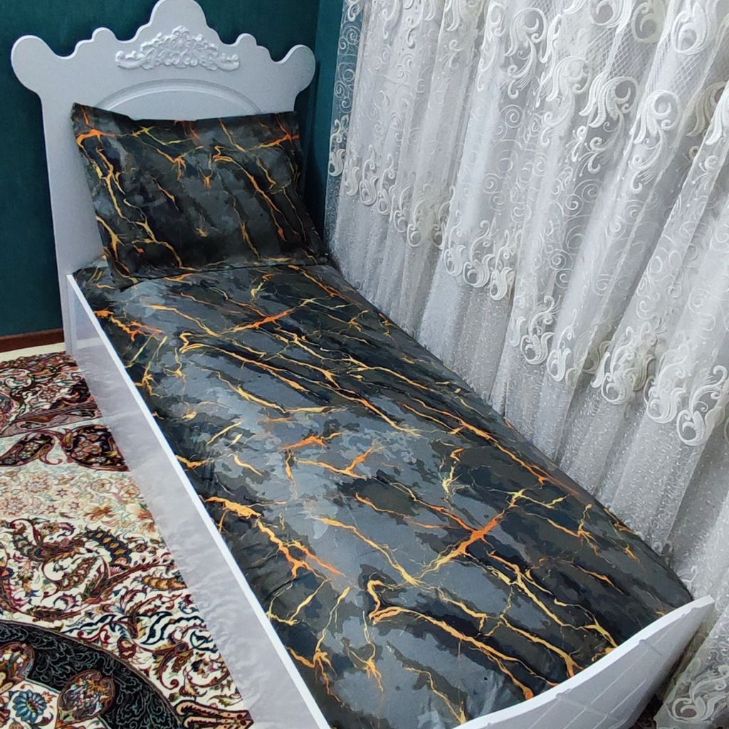 قیمت نیم ست روتختی کشدار طرح ماربل تیره تخت یک نفره