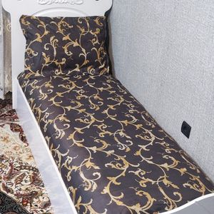 نیم ست روتختی کشدار طرح دار تخت یک نفره