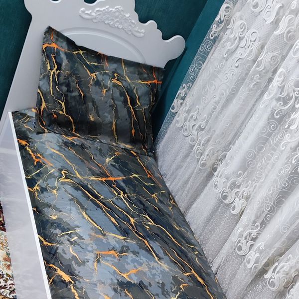 نیم ست روتختی کشدار طرح ماربل تیره تخت یک نفره